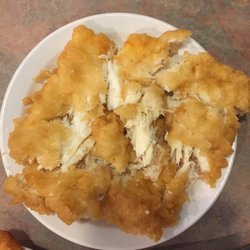 Pat & Hanks - I broke it open to show how white & meaty it is... halibut battered & fried