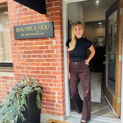 Beautiful You Rejuvenation - Owner Megan at the front entrance