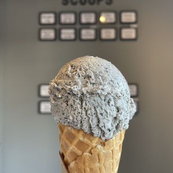 J Squared Ice Cream - Japanese black sesame in waffle cone - Ice Cream & Frozen Yogurt Near Me - Richmond, British Columbia
