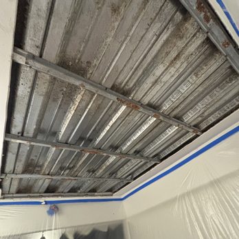 EET Insulation - Metal deck ready for spray foam transformation. Perfect prep is key to a perfect seal! - Insulation Installation Near Me EET Insulation - Metal deck ready for spray foam transformation. Perfect prep is key to a perfect seal! - Insulation Installation Near Me