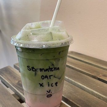 Twee Coffee - Strawberry Oat Matcha (16oz) - Coffee & Tea Near Me - Riverside, California Twee Coffee - Strawberry Oat Matcha (16oz) - Coffee & Tea Near Me - Riverside, California