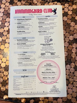 Menu photo 2 Hummingbird Club Evergreen, CO Menu photo 2 Hummingbird Club Evergreen, CO