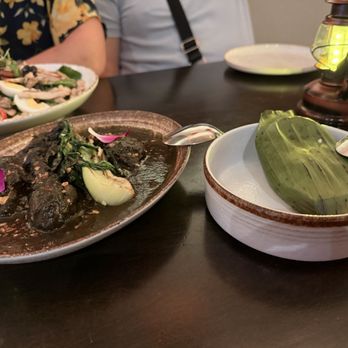 Khaar - Black sesame chicken with banana leaf rice - Indian Near Me - Sunnyvale, California Khaar - Black sesame chicken with banana leaf rice - Indian Near Me - Sunnyvale, California