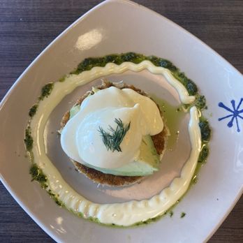 Snooze, an A.M. Eatery - Crab cake eggs benedict - amazing! - Breakfast & Brunch Near Me - Houston, Texas Snooze, an A.M. Eatery - Crab cake eggs benedict - amazing! - Breakfast & Brunch Near Me - Houston, Texas