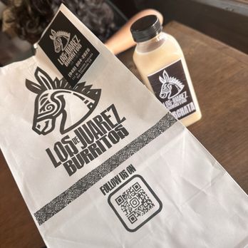 Los De Juarez Burritos - Packaging and horchata - Mexican Near Me - San Clemente, California