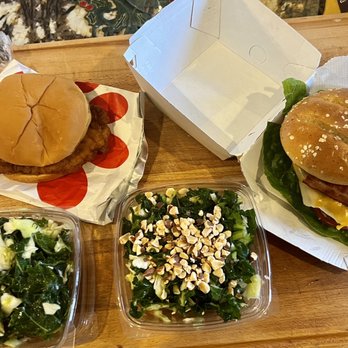 Chick-fil-A - Original Chicken Sandwich, Kale Crunch Side (one with almonds and one without), and grilled Grilled Chicken Club Sandwich - Fast Food Near Me - Fredericksburg, Virginia