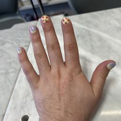 Natural Nails - My hand and nails with a fresh dip manicure