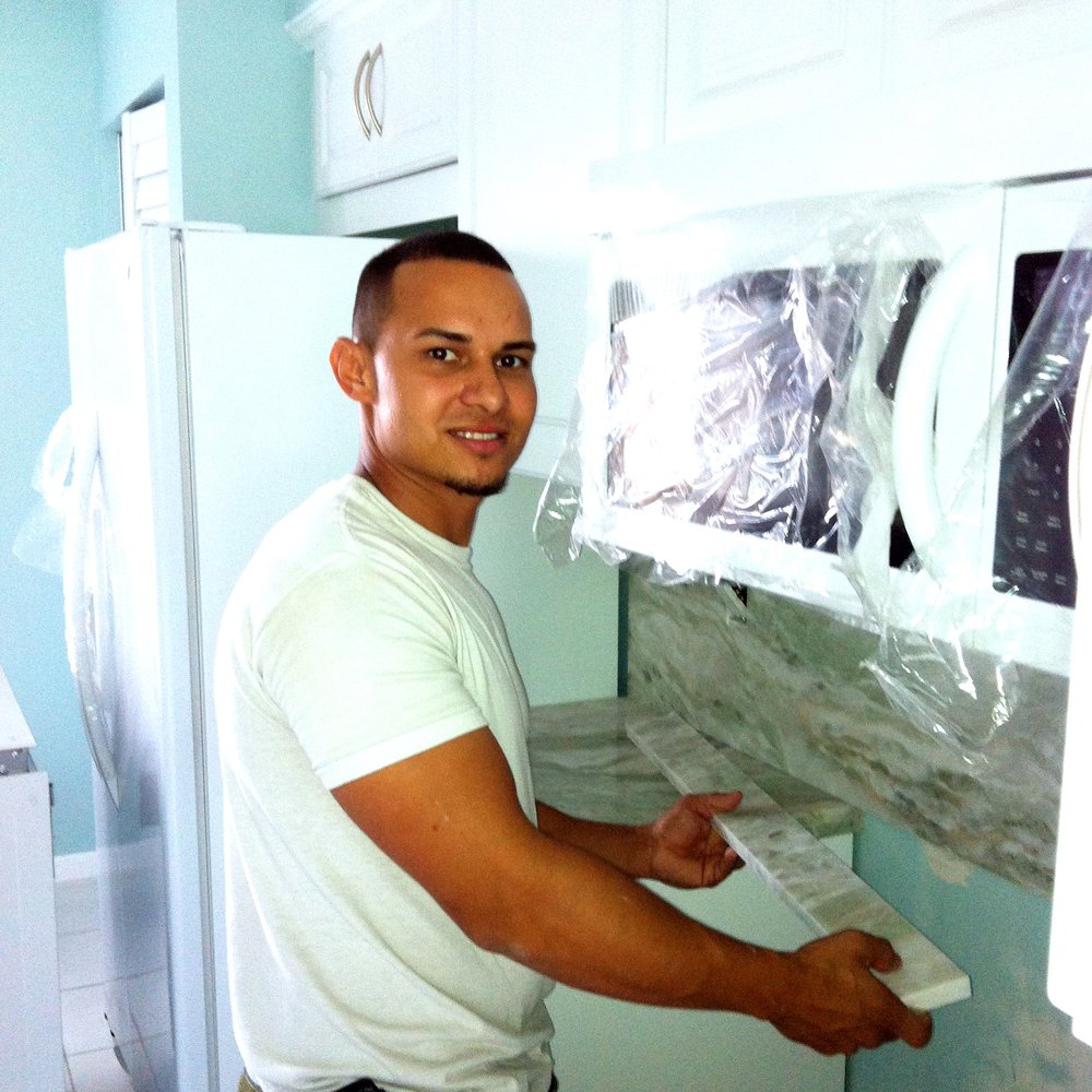 GM Design - Granite & Marble Design employees working hard. They clean up everything at the job site. Wonderful to work with. - Kitchen & Bath Near Me - Delray Beach, Florida GM Design - Granite & Marble Design employees working hard. They clean up everything at the job site. Wonderful to work with. - Kitchen & Bath Near Me - Delray Beach, Florida