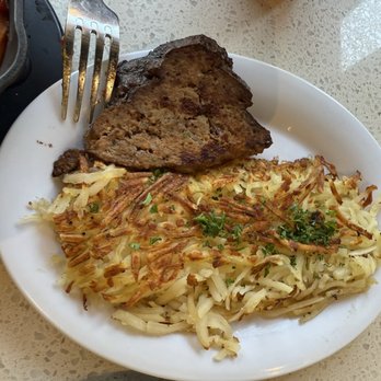 Kitch Cafe - Side meatloaf and hash browns Meatloaf not so bueno this time around. But hash browns on point! - Breakfast & Brunch Near Me - Fullerton, California