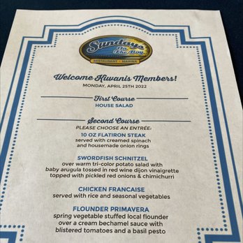 Sundays On The Bay - Great menu for our private party - Seafood Near Me - Hampton Bays, New York Sundays On The Bay - Great menu for our private party - Seafood Near Me - Hampton Bays, New York
