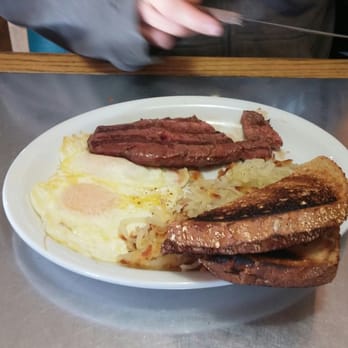 Sunshine Café - Steak and eggs medium rare. Steak was cooked just right! Very good - Breakfast & Brunch Near Me - Silverthorne, Colorado Sunshine Café - Steak and eggs medium rare. Steak was cooked just right! Very good - Breakfast & Brunch Near Me - Silverthorne, Colorado