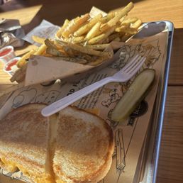 Classic grilled cheese and garlic parm fries