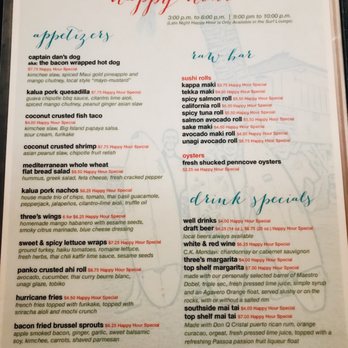 Three's Bar & Grill - Happy Hour Menu - Asian Fusion Near Me - Kihei, Hawaii Three's Bar & Grill - Happy Hour Menu - Asian Fusion Near Me - Kihei, Hawaii