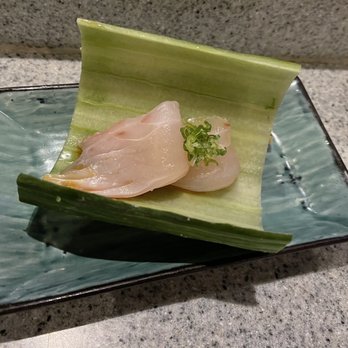 Sushi Blue - two pieces of fish on a green plate - Sushi Bars Near Me - Blue Lake, California Sushi Blue - two pieces of fish on a green plate - Sushi Bars Near Me - Blue Lake, California