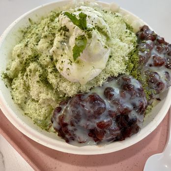Kobing Dessert Studio - 08.10.23 Green Tea Bingsu - Desserts Near Me - Citrus Heights, California