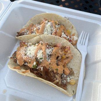 Rio Good Food - Carnitas tacos (I ate one already) - Food Trucks Near Me