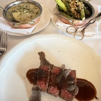 Monarch - Filet Mignon with truffle mashed potato and asparagus - Italian Near Me - Dallas, Texas