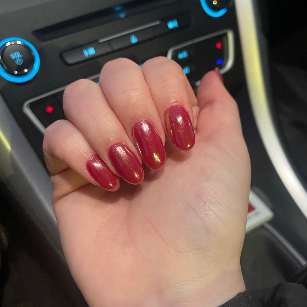 Anthony Vince Nail Spa - Red w/ chrome done by thea - Nail Salons Near Me - Kirkland, Washington Anthony Vince Nail Spa - Red w/ chrome done by thea - Nail Salons Near Me - Kirkland, Washington