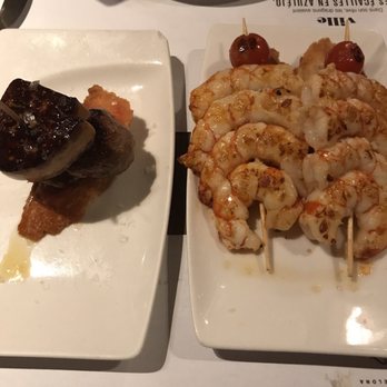 Ciutat Comtal - Beef tenderloin with foie and prawn skewers, very fresh. - Tapas Bars Near Me - Barcelona, B Ciutat Comtal - Beef tenderloin with foie and prawn skewers, very fresh. - Tapas Bars Near Me - Barcelona, B