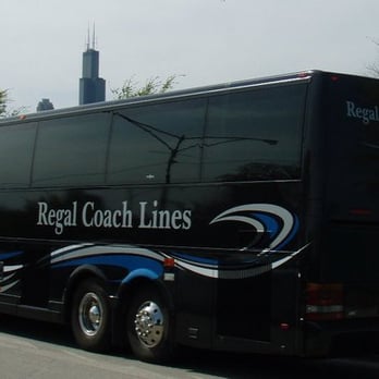 Regal Coach Lines - 55 Passenger and the Chicago Skyline - Transportation Near Me - Evergreen Park, Illinois