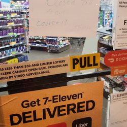 7-Eleven - A closed sign on the door and staff inside that ignores you