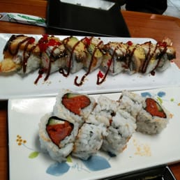 Spicy tuna and dragon roll Spicy tuna and dragon roll