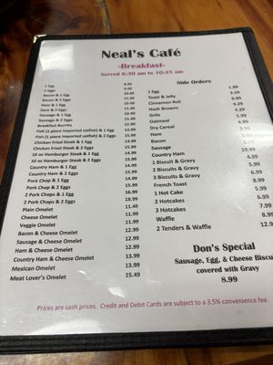 Menu photo 2 Neal's Cafe Springdale, AR