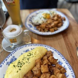 Croque Madame and omelette