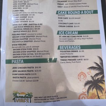 Jamaican Vibes Cuisine - Menu - Caribbean Near Me - Baton Rouge, Louisiana