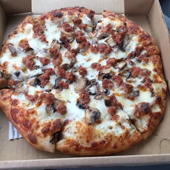 Pizza Plus - Oh ya ! Sausage and mushrooms with white sauce. My favorite. - Pizza Near Me - Waterford, California