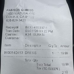 Fashion Q - Proof of purchase