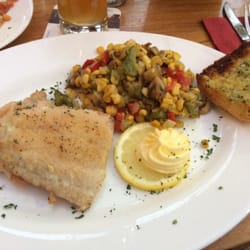Osteria - Gebratener Lachs mit Grillgemüse (statt frittierte Kartoffelecken)