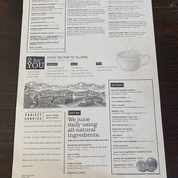 First Watch - Back of menu - Breakfast & Brunch Near Me - Owings Mills, Maryland