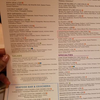 Carnivale Chicago - Standard menu - Latin American Near Me - Chicago, Illinois