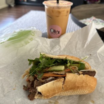 Gion Banh Mi & Tea - Pork Banh MI with Grilled Pork w/Thai Iced Tea - Vietnamese Near Me - Seattle, Washington