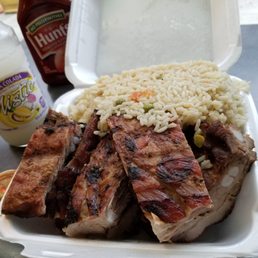 The pork ribs were overcooked.  Dry as sand.