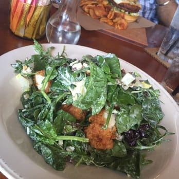 Whiskey Cake - Crispy fried chicken salad $12. The chicken is AMAZING! The batter they use to fry it is magic - New American Near Me - Plano, Texas Whiskey Cake - Crispy fried chicken salad $12. The chicken is AMAZING! The batter they use to fry it is magic - New American Near Me - Plano, Texas