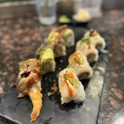 Amami Sushi Bistro - Dragon roll and Romeo and Juliet roll