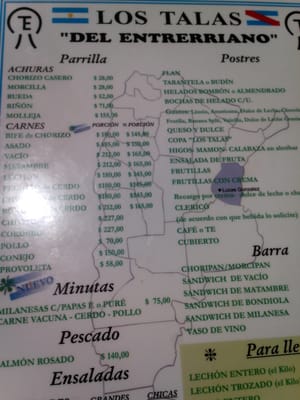 Menu photo 3 Los Talas del Entrerriano Buenos Aires, C Menu photo 3 Los Talas del Entrerriano Buenos Aires, C