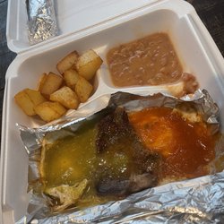 The Beginning Mexican Grill - Huevos Divorciados con Carne Asadas $ 8.99