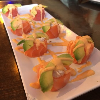 Sushiholics - Tuna and salmon wrapped around crab meat. - Sushi Bars Near Me - West Covina, California