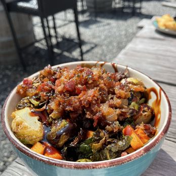 Food For Thought - Bacon Fat Roasted Brussel Sprouts - Gastropubs Near Me - Cape Neddick , Maine Food For Thought - Bacon Fat Roasted Brussel Sprouts - Gastropubs Near Me - Cape Neddick , Maine