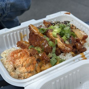 Shootz - Kimchi Butter Katsu Chicken and Mac Salad - Hawaiian Near Me - Long Beach, California Shootz - Kimchi Butter Katsu Chicken and Mac Salad - Hawaiian Near Me - Long Beach, California