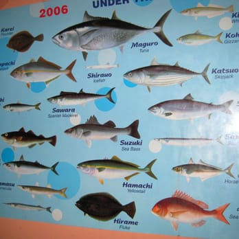 Kodori - a poster that identifies various kinds of fish (in both Japanese transliteration and English) - Japanese Near Me - Waldorf, Maryland