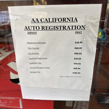 AA California Auto Registration Services - Prices - Registration Services Near Me - Palmdale, California AA California Auto Registration Services - Prices - Registration Services Near Me - Palmdale, California