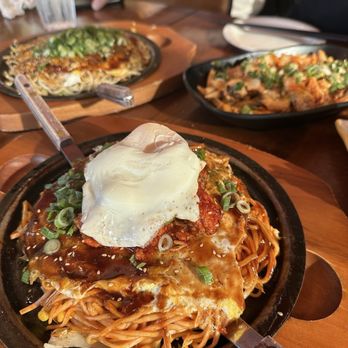 Chinchikurin - Buldak Chicken Okonomiyaki w/ Egg - Teppanyaki Near Me - Carrollton, Texas