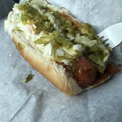The Groovy Dawg - Lonely Dawg with Coleslaw, Relish, Chili and Wasabi Mustard!