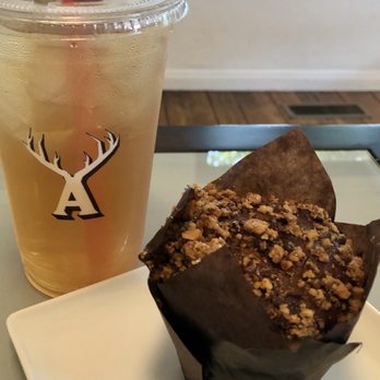 Alfred Coffee - Peach blossom iced tea and Morning Glory muffin. - Coffee & Tea Near Me - Studio City, California
