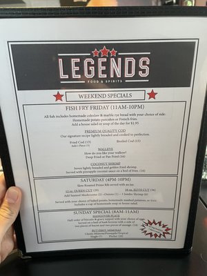 Menu photo 2 Legends Food & Spirits Lake Geneva, WI Menu photo 2 Legends Food & Spirits Lake Geneva, WI