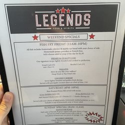 Legends Food & Spirits - Weekend specials menu